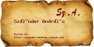 Szünder András névjegykártya