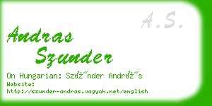 andras szunder business card
